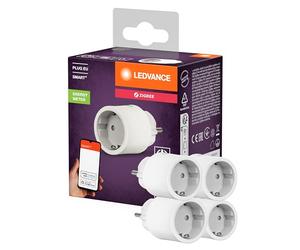 LEDVANCE SMART+ Prise intelligente pour intérieur avec technologie ZigBee, intègre des appareils conventionnels dans la maison intelligente, compatible avec Alexa ou Google, blanc, pack de 4