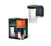 LEDVANCE SMART+ WI-FI CASCADE RGBW 18cm- applique murale LED gradable gris foncé pour l'extérieur avec boîtier en aluminium de haute qualité, contrôle des couleurs, 10W, 3000K blanc chaud, 420lm, IP44