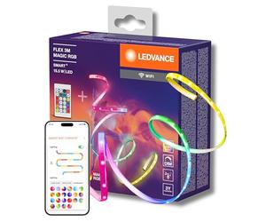 LEDVANCE SMART + WIFI FLEX 3M LED BRANDES, BLANC, 15W, 350LM, DIMMABLE, EFFET DE LUMIÈRE MAGIQUE MAGIQUE dynamique, Sélection de couleur lumineuse individuelle, contrôlable par application, IP20