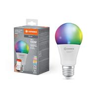 LEDVANCE SMART+ WIFI LED lamp, frosted look, 14W, 1521lm, classic bulb shape with E27 base, color light and white light, app or voice control, life of up to 20,000 hours