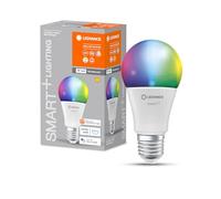 LEDVANCE SMART+ WIFI LED lamp, frosted look, 9.5W, 1055lm, classic bulb shape with E27 base, color light and white light, app or voice control, life of up to 20,000 hours