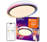 LEDVANCE SMART + WiFi LED Plafond, blanc/noir, 32W, 3400lm, Fonction de lumière blanche, Dimmable, Effet de lumière magique dynamique, assemblage simple, contrôle de l'application, 2700-6500K