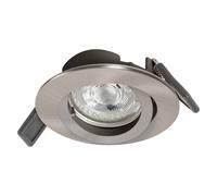 LEDVANCE LED SPOT TWIST LOCK GU10 Ø8,85cm, spot encastrable pour l'intérieur, 4,3W, température de couleur 2700K, 350 lumen, design plat, twistlock inclus, base GU10, nickel brossé