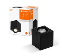 LEDVANCE Spot de plafond Spot Surface Square, noir, avec culot GU10, peut être équipé d'une lampe normale ou intelligente, angle de faisceau flexible, protection IP20, boîtier de haute qualité
