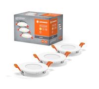 LEDVANCE spot encastré blanc, downlight mince avec driver intégré, spot à LED, couleur de la lumière blanc chaud (3000K), 4W, 85mm, IP20, 3-pack