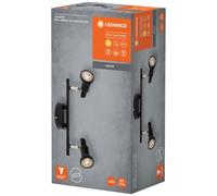 LEDVANCE - Spot rampe LED GU10 2x3 W noir lumière chaud blanc