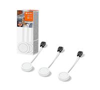 LEDVANCE Unterschranklucht Puck 65 mm 830wt, 3x3w, 3x330lm, conception ronde et lumière blanche chaude (3000K), ensemble en trois lumières de rang inférieur avec module LED intégré IP20