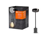 LEDVANCE VINTAGE 1906® PENDANT LAMP Bobbin E27, Gun Metal, Max 25W (LED 15W), Pocket E27, pendentif intérieur, canopée ronde, combinaison avec des lampes vintage ou intelligentes 1906
