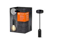 LEDVANCE VINTAGE 1906® PENDANT LAMP ROUNDE E27, Black, Max 25W (LED 15W), socket E27, verrière rond, pendentif intérieur, combinaison avec des lampes vintage 1906 et intelligentes