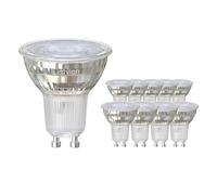 Ledvion - 10X Lampes LED GU10, 5W, 4000K, 345 Lumens, Verre Complet, Éclairage
