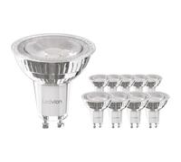 Ledvion - 10X Lampes LED GU10, 5W, 6500K, 345 Lumens, Verre Complet, Éclairage