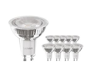 Ledvion - 10X Lampes LED GU10, 5W, 6500K, 345 Lumens, Verre Complet, Éclairage