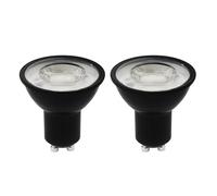 Ledvion - 2X Spots LED GU10 Dimmables Noirs, 3W, 2700K, 345 Lumens, SMD LED Chips, Verre Complet, Économe en Énergie