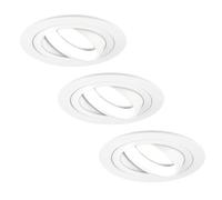 Ledvion - 3x LED Spot encastré Tokyo, Blanc, 5W, 6500K, Ø92 mm, Dimmable, Rond, 2 Ans de Garantie