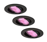 Ledvion - 3x SMART LED Downlights Amsterdam, Noir, Slim WiFi, Dimmable, Rond, RGBWW, 2 Ans de Garantie