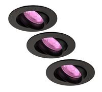 Ledvion - 3x SMART LED Downlights Rio, Noir, Slim WiFi, Dimmable, Rond, RGBWW, 2 Ans de Garantie