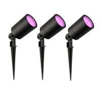 Ledvion - 3X Spots à Piquer LED RGBWW, Noir, IP65, 5W, RGBWW, 1M de Câble, Projecteur LED, Éclairage de Jardin Extérieur