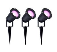 Ledvion - 3X Spots à Piquer SMART Wifi LED, Aluminium, IP65, 5W, RGBWW, 1M de Câble, Projecteur LED, Éclairage de Jardin Extérieur