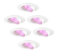 Ledvion - 6x SMART LED Downlights Amsterdam, blanc, Slim WiFi, dimmable, rond, RGBWW, 2 Ans de Garantie