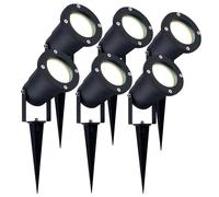 Ledvion - 6X Spots à Piquer LED, Aluminium, IP65, 5W, 4000K, 1M de Câble, Projecteurs LED, Spots de Jardin