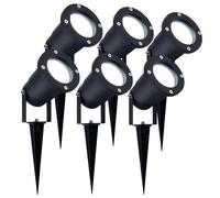 Ledvion - 6X Spots à Piquer LED, Aluminium, IP65, 5W, 6500K, 1M de Câble, Projecteurs LED, Spots de Jardin