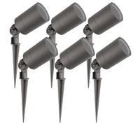 Ledvion - 6X Spots à Piquer LED, Anthracite, IP65, 5W, Support GU10, 2M de Câble, Projecteur LED, Spots de Jardin