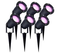 Ledvion - 6X Spots à Piquer SMART Wifi LED, Aluminium, IP65, 5W, RGBWW, 1M de Câble, Projecteur LED, Éclairage de Jardin Extérieur