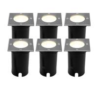 Ledvion - 6X Spots LED Encastrés Carrés, 5W, 2700K, IP67, GU10, Câble de 1m, Éclairage Extérieur, Éclairage de Terrasse