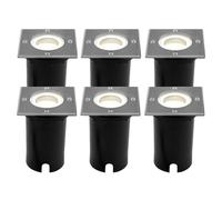 Ledvion - 6X Spots LED Encastrés Carrés, 5W, 4000K, IP67, GU10, Câble de 1m, Éclairage Extérieur, Éclairage de Terrasse