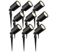 Ledvion - 9X Spots à Piquer LED, 2700K, Noir, 5W, IP65, avec Connexion Rapide