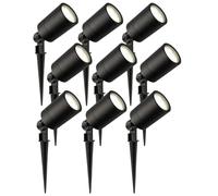 Ledvion - 9X Spots à Piquer LED, 4000K, Noir, 5W, IP65, avec Connexion Rapide