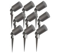 Ledvion - 9X Spots à Piquer LED, Anthracite, IP65, 5W, Support GU10, 2M de Câble, Projecteur LED, Spots de Jardin