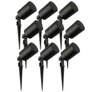 Ledvion - 9X Spots LED GU10, Noir, 5W, IP65, avec Connexion Rapide
