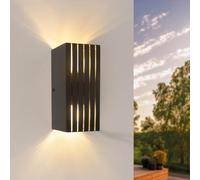 Ledvion - Applique LED, 2x Douilles G9, IP44, Noire, Rectangulaire Up&Down, Intérieur/Extérieur