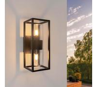 Ledvion - Applique LED, 2x Douilles G9, IP44, Noire, Rectangulaire Up&Down, Intérieur/Extérieur