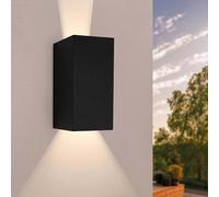 Ledvion - Applique LED, 3000K, 7W, IP54, Noir, Cube, Lampe Extérieure, Applique Murale Intérieure, Éclairage de Jardin
