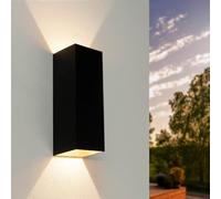 Ledvion - Applique LED, 9W, 800 Lumens, 3000K, IP54, Noire & Carrée, Éclairage Double Face Up&Down, Lampe Extérieure, Lampe Décorative, Éclairage de Jardin