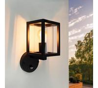 Ledvion - Applique LED avec Détecteur, Douille E27, IP44, Noire, Lampe Extérieure, Éclairage Extérieur