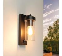 Ledvion - Applique LED avec Détecteur, Douille E27, IP44, Noire, Lampe Extérieure, Éclairage Extérieur