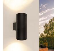 Ledvion - Applique LED avec Détecteur, Douille GU10, IP44 Résistante aux Éclaboussures, Noire, Lampe Extérieure, Éclairage Mural LED Extérieur