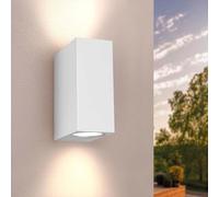 Ledvion - Applique LED Cube & Blanche, Spot GU10, IP54, Éclairage Up&Down, Lampe Extérieure, Éclairage Extérieur, Éclairage de Jardin, Éclairage de Façade
