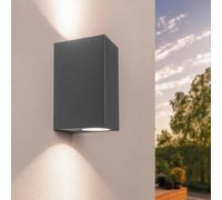 Ledvion - Applique LED Dimmable, 3W, 2700K Anthracite & Cube, Spot GU10, IP54, Éclairage Up&Down, Lampe Extérieure