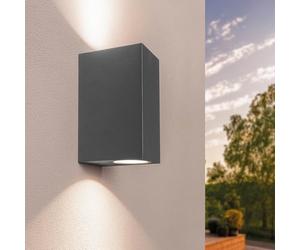 Ledvion - Applique LED Dimmable, 3W, 2700K Anthracite & Cube, Spot GU10, IP54, Éclairage Up&Down, Lampe Extérieure