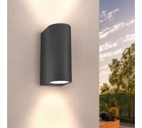 Ledvion - Applique LED Dimmable, 5W, 2700K, Anthracite & Ronde, Spot GU10, IP54, Éclairage Up&Down, Lampe Extérieure