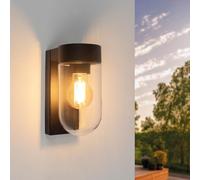 Ledvion - Applique LED, Douille E27, IP44 Résistante aux Éclaboussures, Noire, Lampe Extérieure, Éclairage Mural LED Extérieur