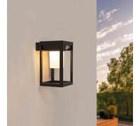 Ledvion - Applique LED Solaire, 2.2W, 3000K, IP44, Noire & Carrée, Avec Détecteur de Mouvement, Énergie Solaire, Économe en Énergie & Résistante aux Intempéries