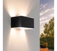 Ledvion - Applique LED Solaire, 2W, 60 Lumens, 3000K, IP44, Noire, Lampe Extérieure, Lampe Solaire Décorative, Éclairage de Jardin