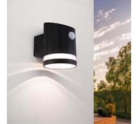 Ledvion - Applique LED Solaire avec Détecteur, 3000K, IP44, Noire, Elara, Lampe Extérieure, Éclairage d'Ambiance, Éclairage de Jardin