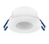 Ledvion - Détecteur de Mouvement Blanc, Encastré, avec Interrupteur Crépusculaire, Montage au Plafond, IP65, Contrôle de Lumière 360°, Portée de 8m, Capteur de Lumière Intégré
