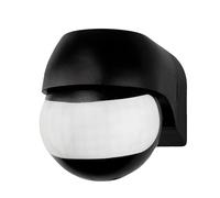 Ledvion - Détecteur de Mouvement Noir, Apparent, avec Interrupteur Crépusculaire, Montage au Plafond, IP44, Contrôle de Lumière 180°, Portée de 12m, Capteur de Lumière Intégré